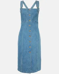 Patou Midikleid aus Denim Blau