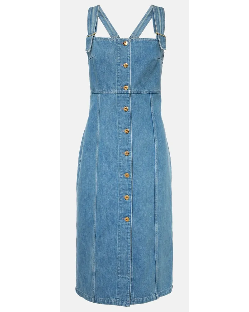Patou Midikleid aus Denim Blau