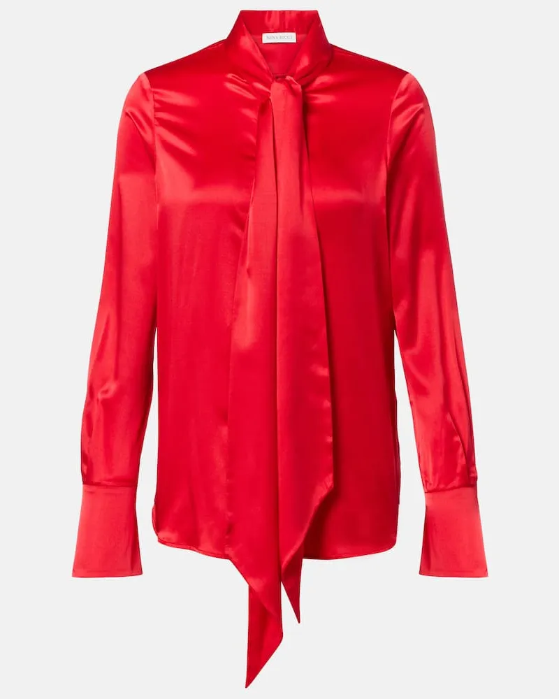 Nina Ricci Hemd Lavallière aus Crêpe de Chine aus Seide Rot
