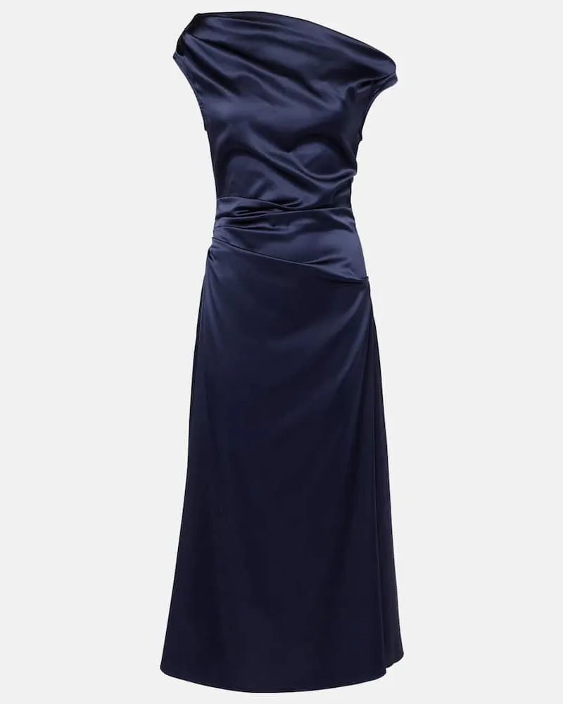 STAUD Maxikleid Elyse aus einem Seidengemisch Blau