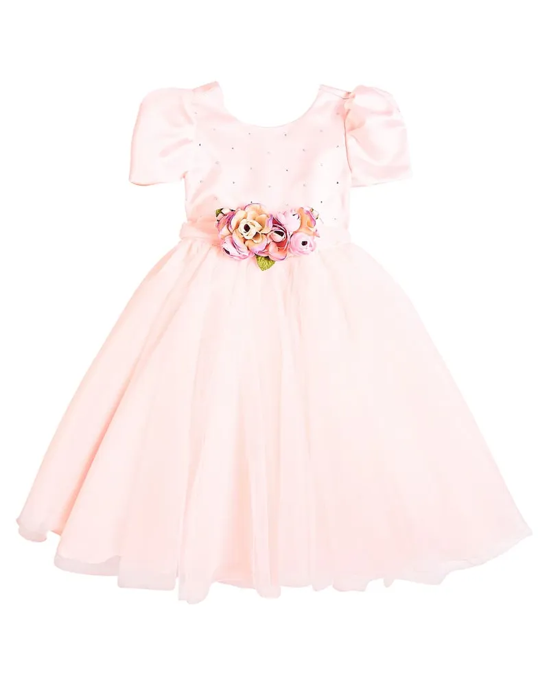 Monnalisa Verziertes Kleid mit Tüll Rosa