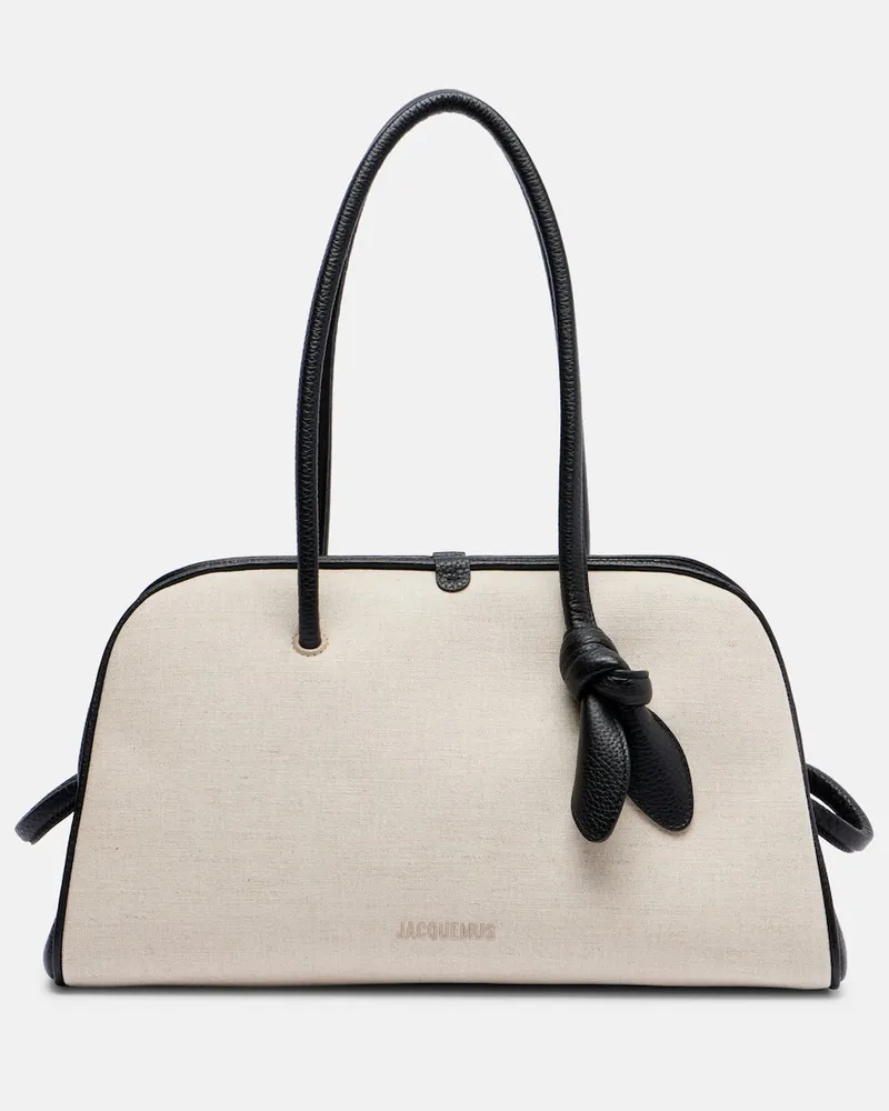 Jacquemus Tote Bag Turismo Medium aus Canvas Weiß