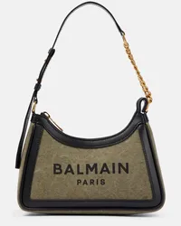 Balmain Schultertasche B-Army aus Canvas und Leder Multicolor