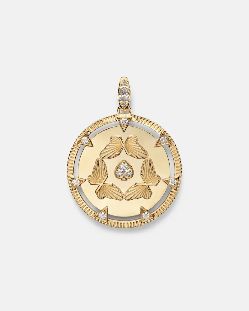 FOUNDRAE Anhänger Reverie Oversized aus 18kt Gelbgold mit Diamanten Gold