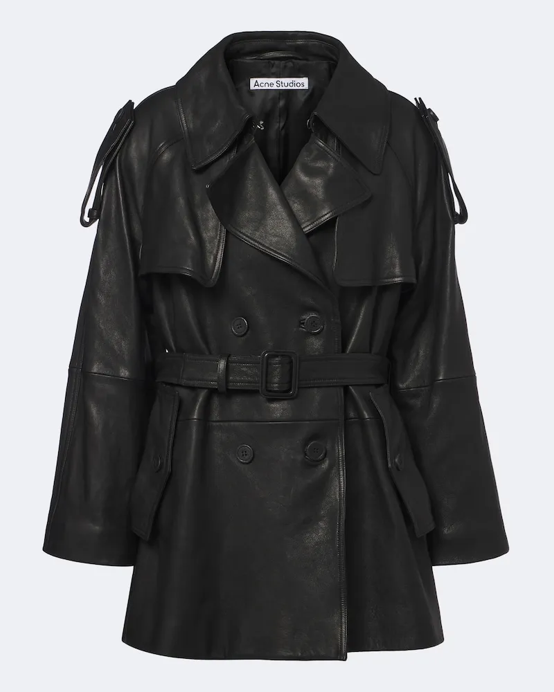 Acne Studios Trenchcoat aus Leder Schwarz