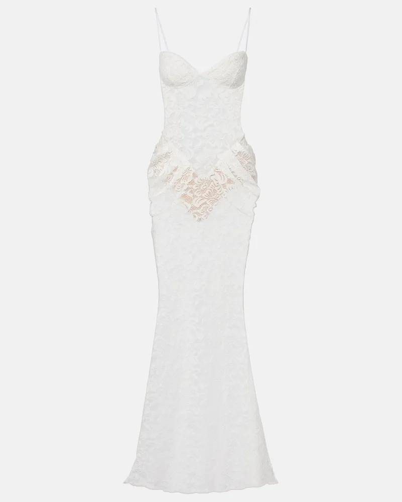 BANANHOT Maxikleid Vecna aus Spitze Weiß