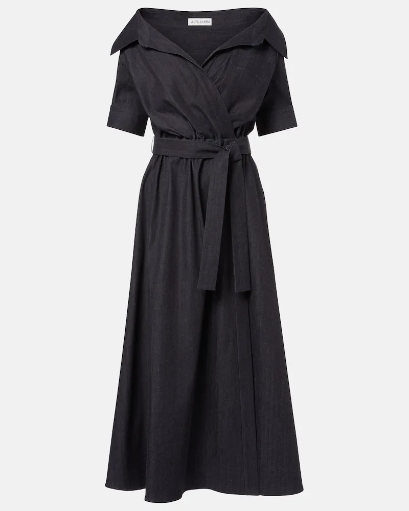 Altuzarra Midikleid Lydia aus Denim Blau