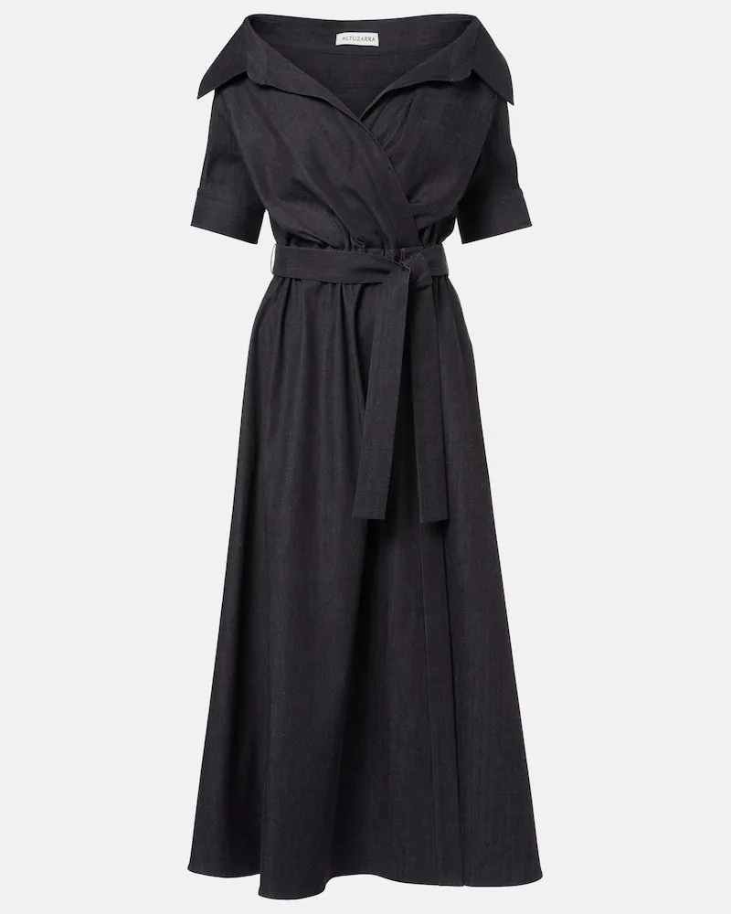 Altuzarra Midikleid Lydia aus Denim Blau