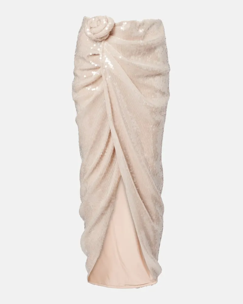 ROTATE Birger Christensen Wickelrock Rositana mit Pailletten Pink