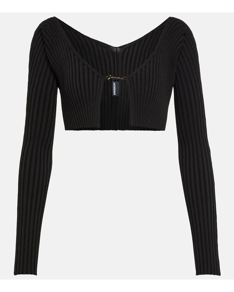 Jacquemus Cropped Cardigan La Maille Pralù Schwarz