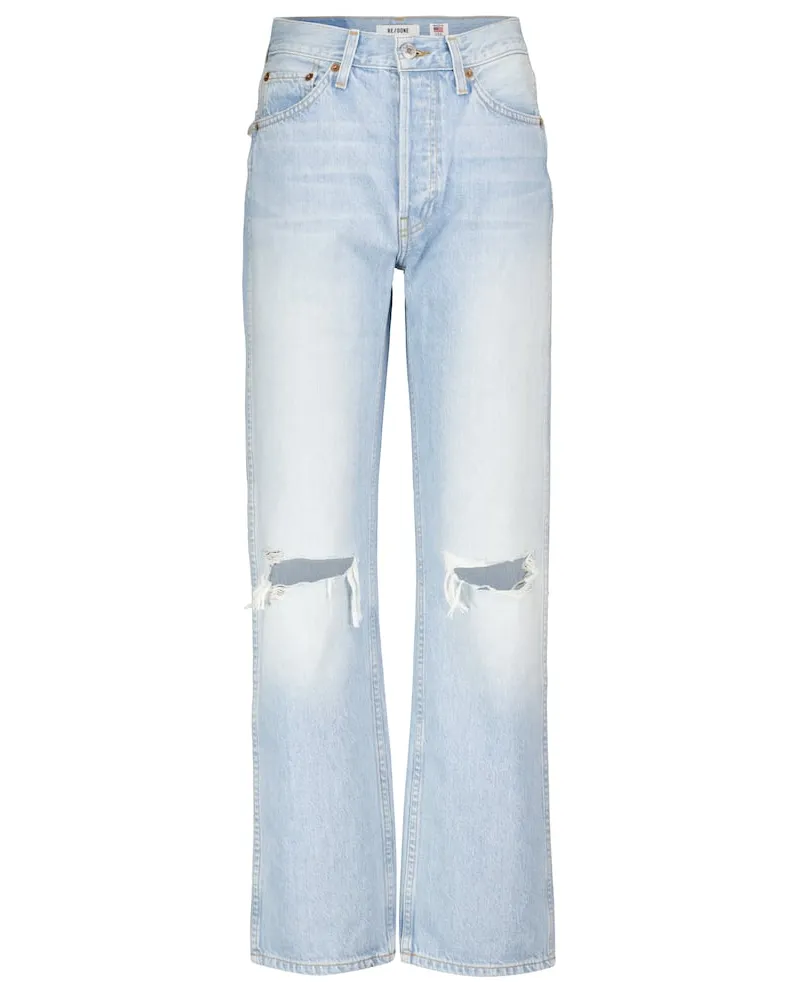 RE/DONE High-Rise Straight Jeans 90s Loose Blau