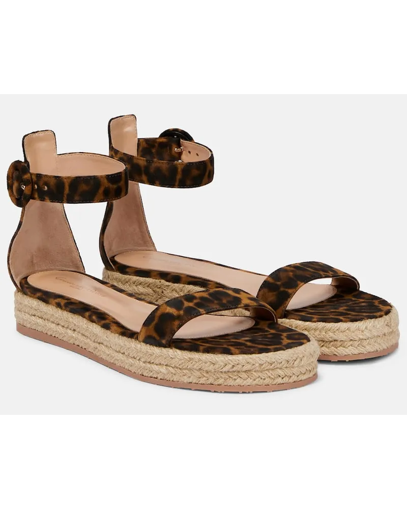 Gianvito Rossi Sandalen aus Veloursleder Multicolor