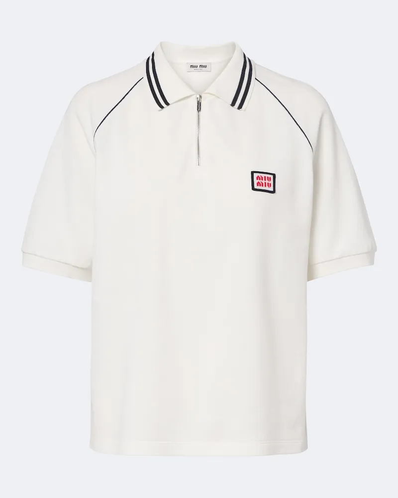 Miu Miu Poloshirt aus Baumwoll-Piqué Weiß