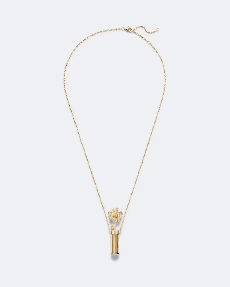 Yvonne Léon Yvonne Léon Anhänger Berlingot Vase und Daisy aus 9kt Gelbgold mit Diamanten und Citrinen Gold