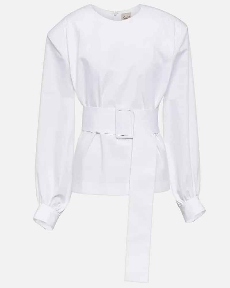 TOD'S Bluse aus Baumwollpopeline Weiß