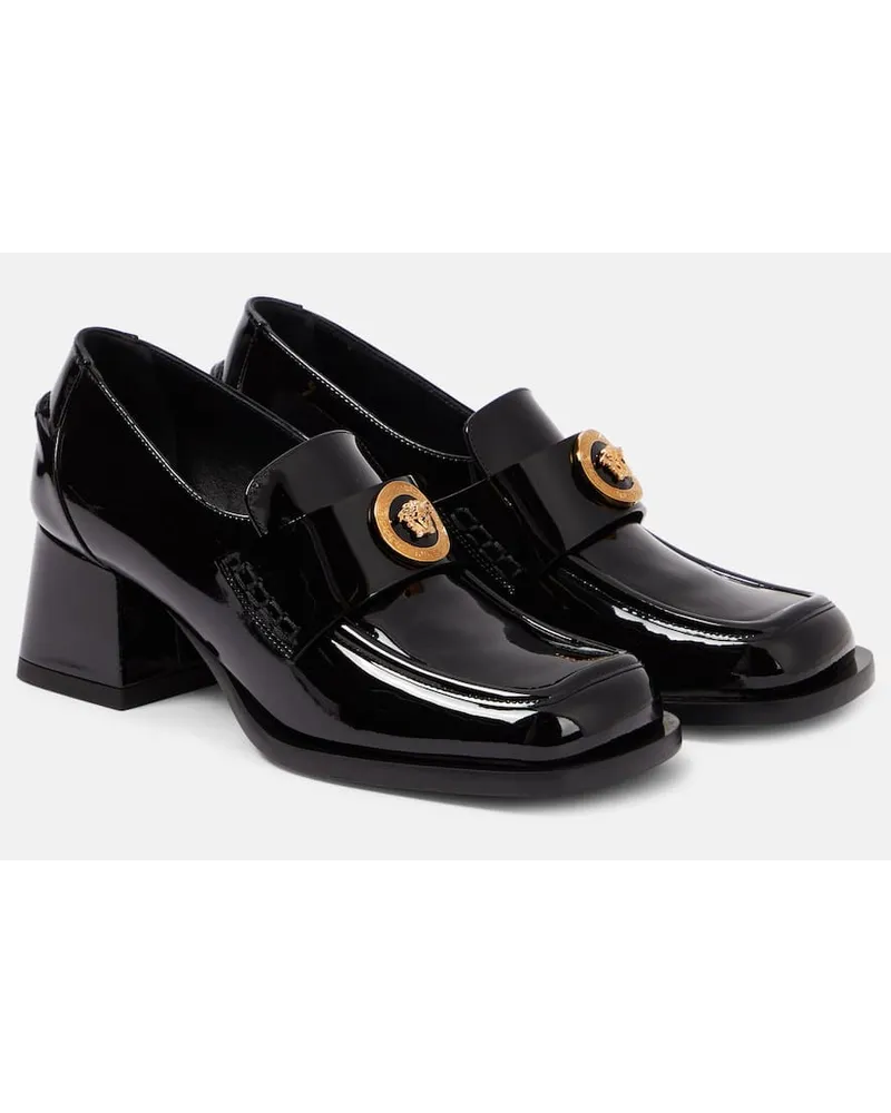 Versace Loafer-Pumps Alia aus Lackleder Schwarz