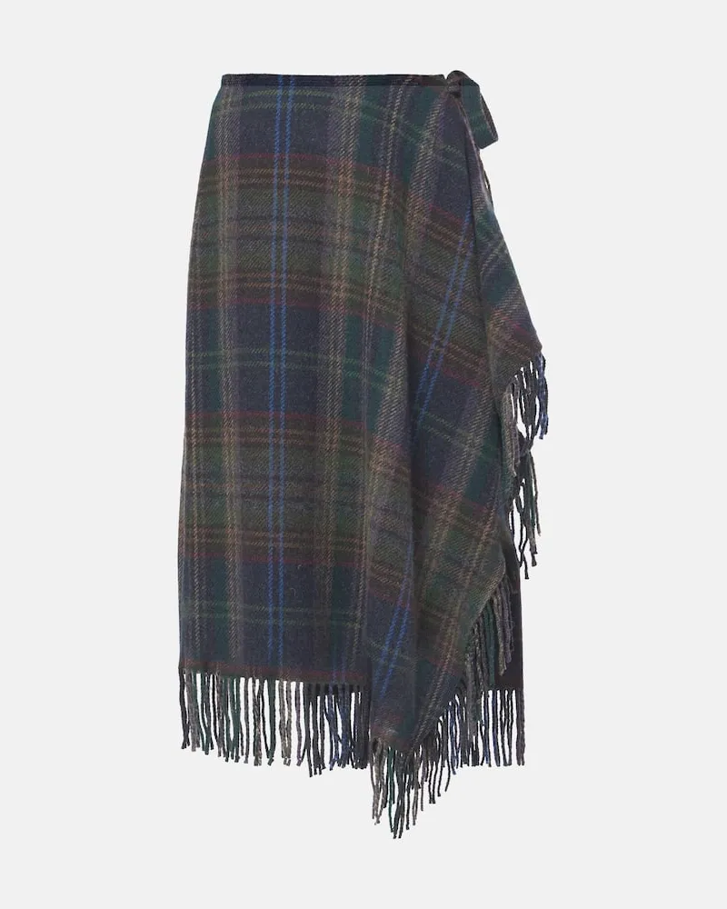 Ralph Lauren Wickelrock aus einem Wollgemisch Multicolor