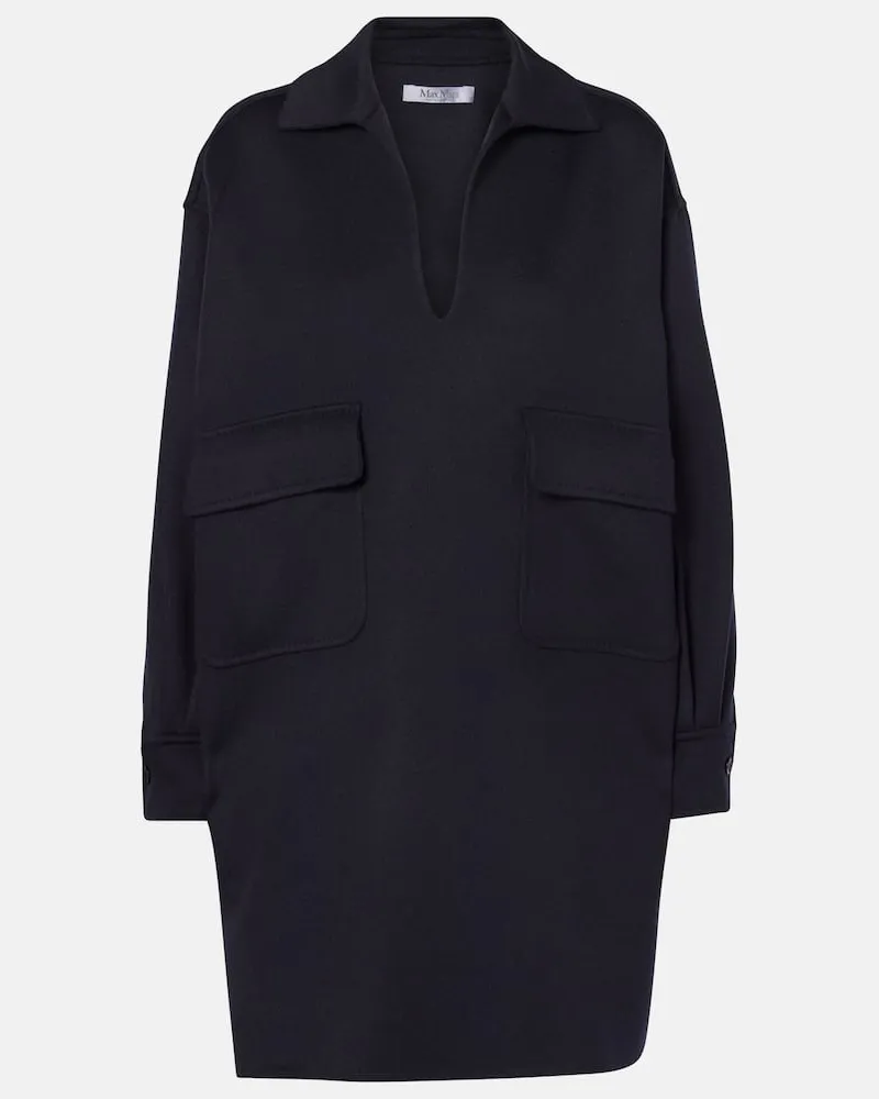 Max Mara Minikleid Pinna aus Wolle Blau