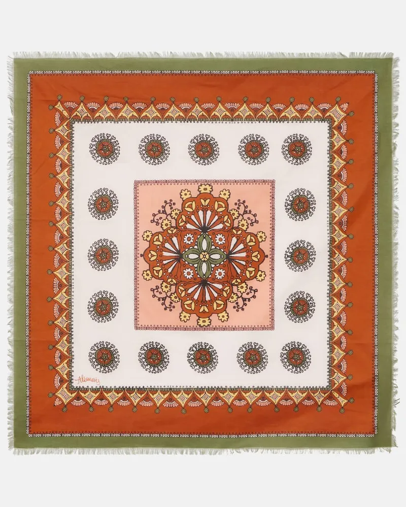 ALEMAIS Alémais Bedrucktes Tuch Contina Midi aus Baumwolle Multicolor