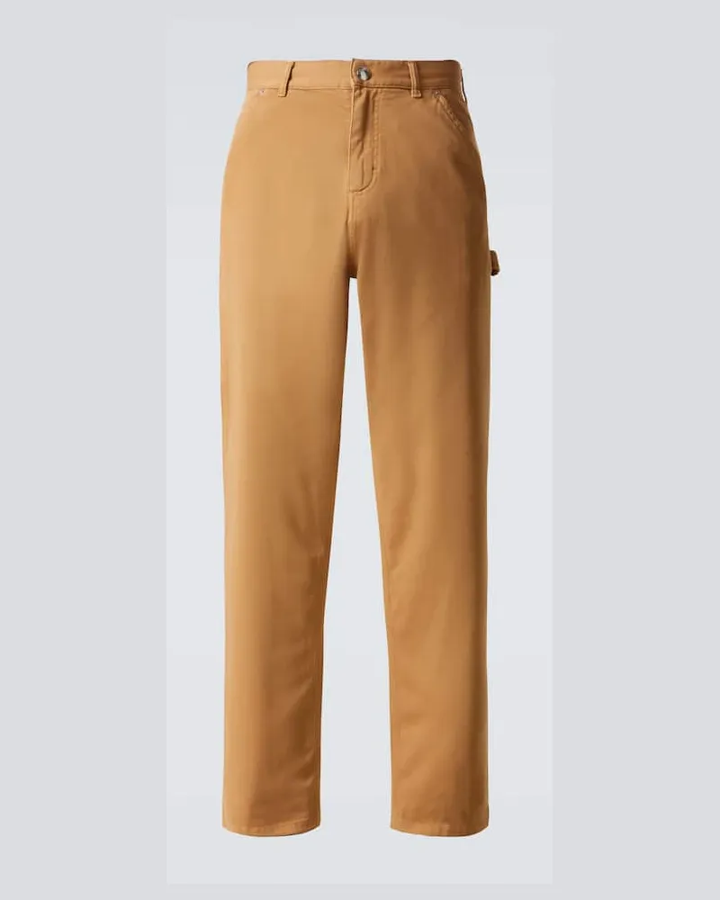 Moncler Gerade Hose aus Baumwolle Braun
