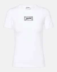 Jean Paul Gaultier T-Shirt  Label aus Baumwolle Weiss