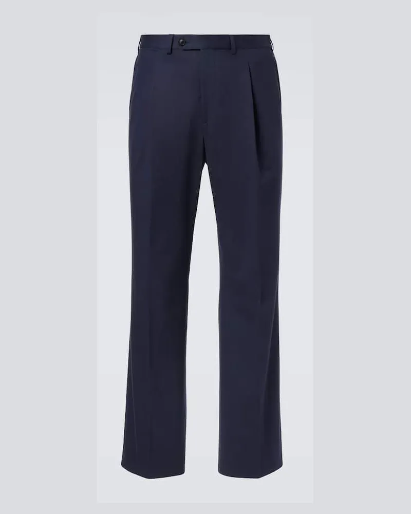 SAMAN AMEL Gerade Hose Amo aus Baumwolle und Kaschmir Blau