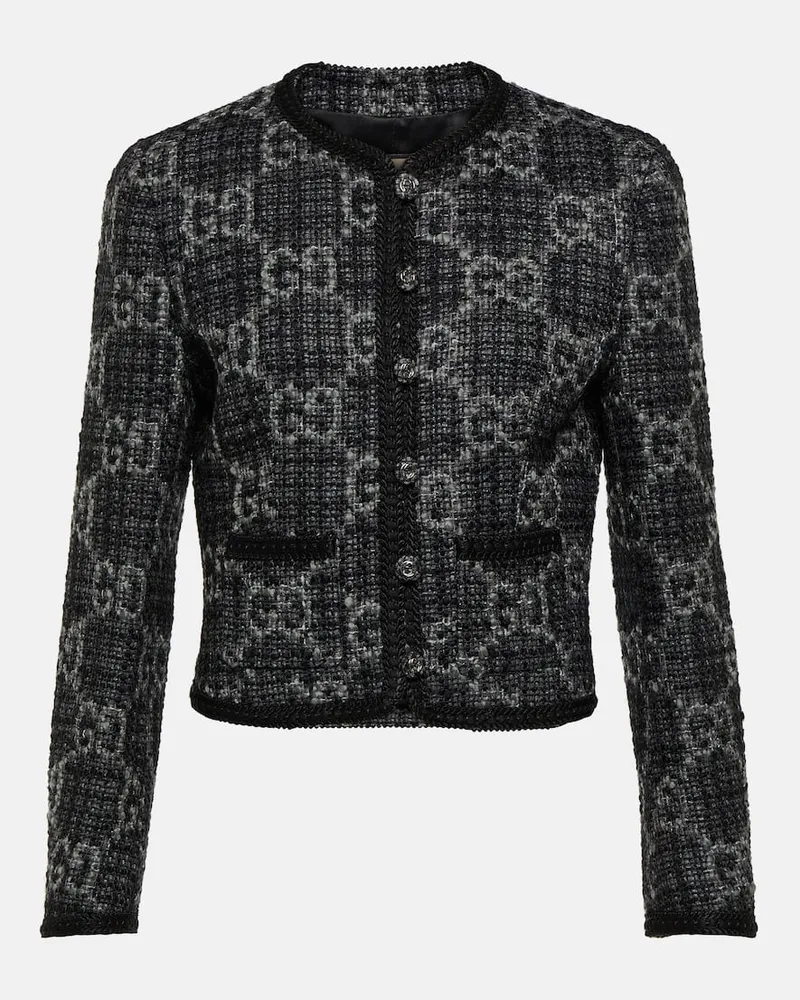 Gucci Jacke GG aus Tweed Schwarz