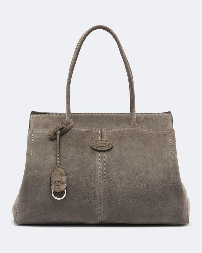TOD'S Shopper aus Veloursleder Grau