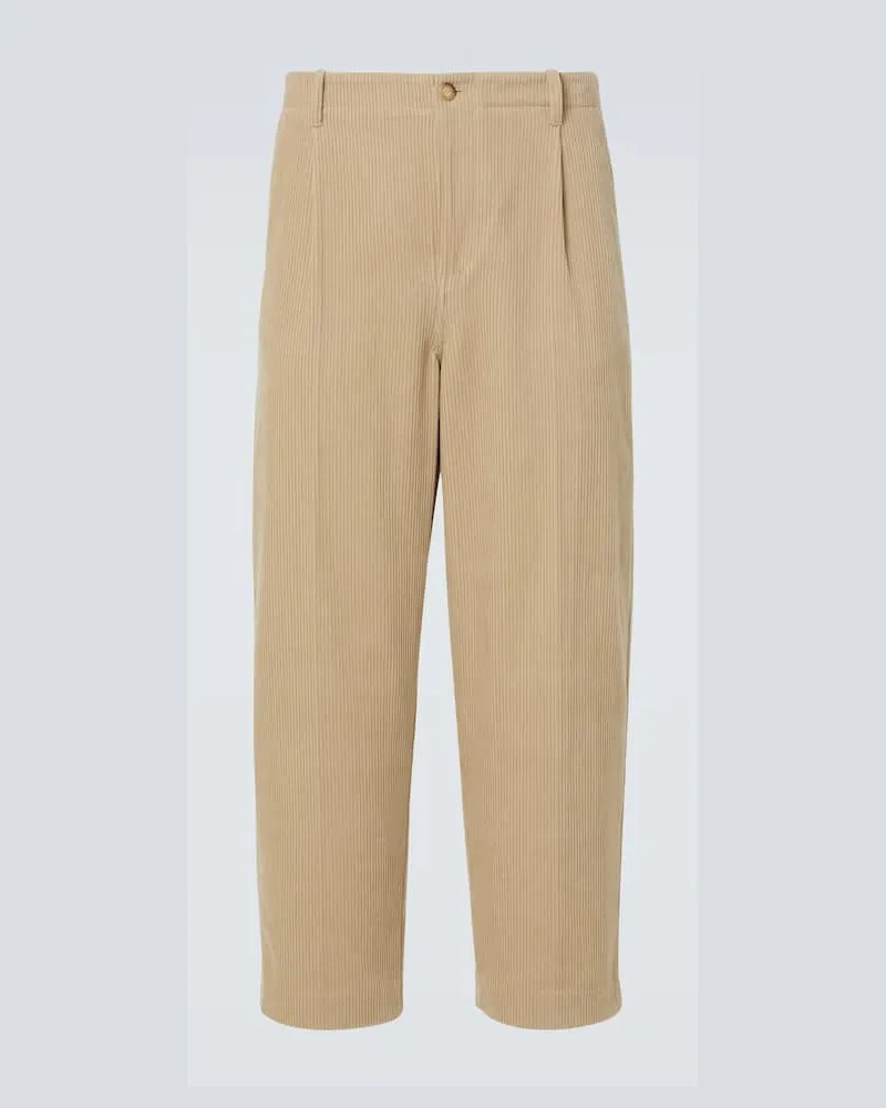 Frame Denim Gerade Hose aus Baumwolle Beige