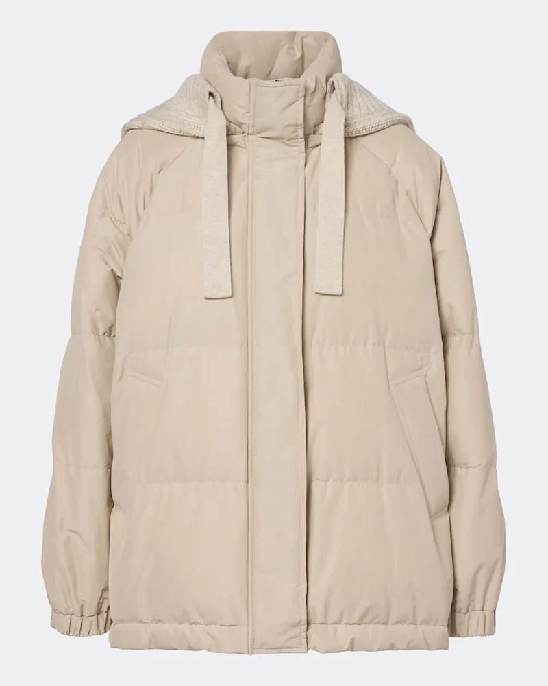 Brunello Cucinelli Daunenjacke aus einem Baumwollgemisch Beige