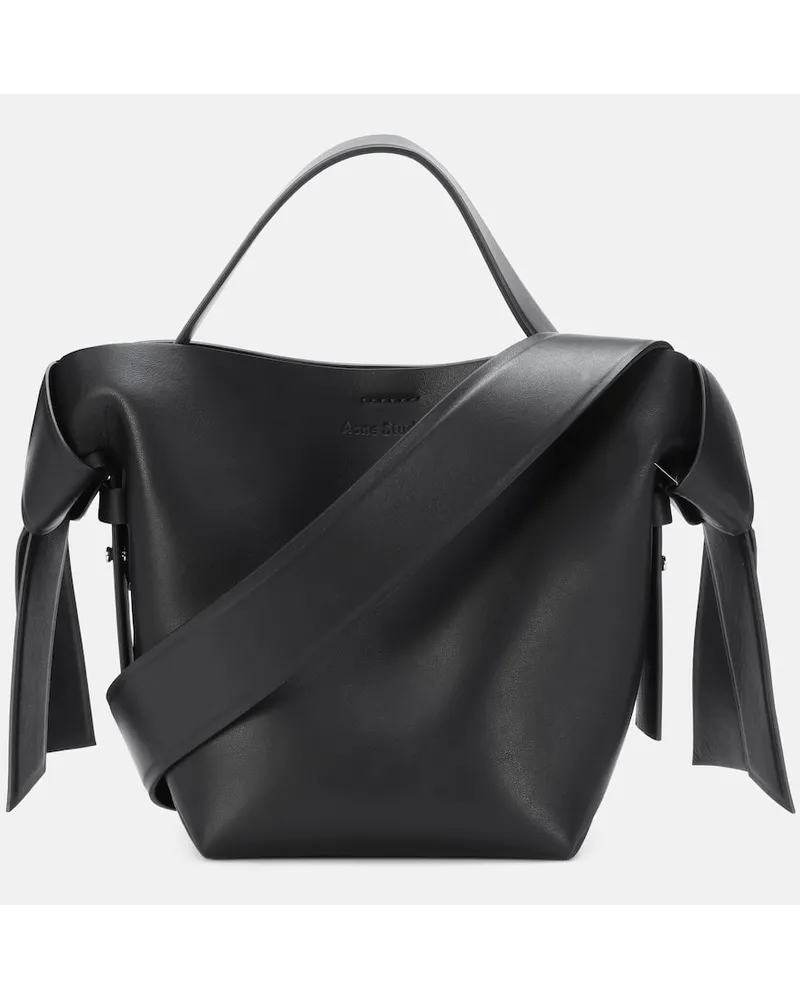 Acne Studios Schultertasche Musubi Mini aus Leder Schwarz