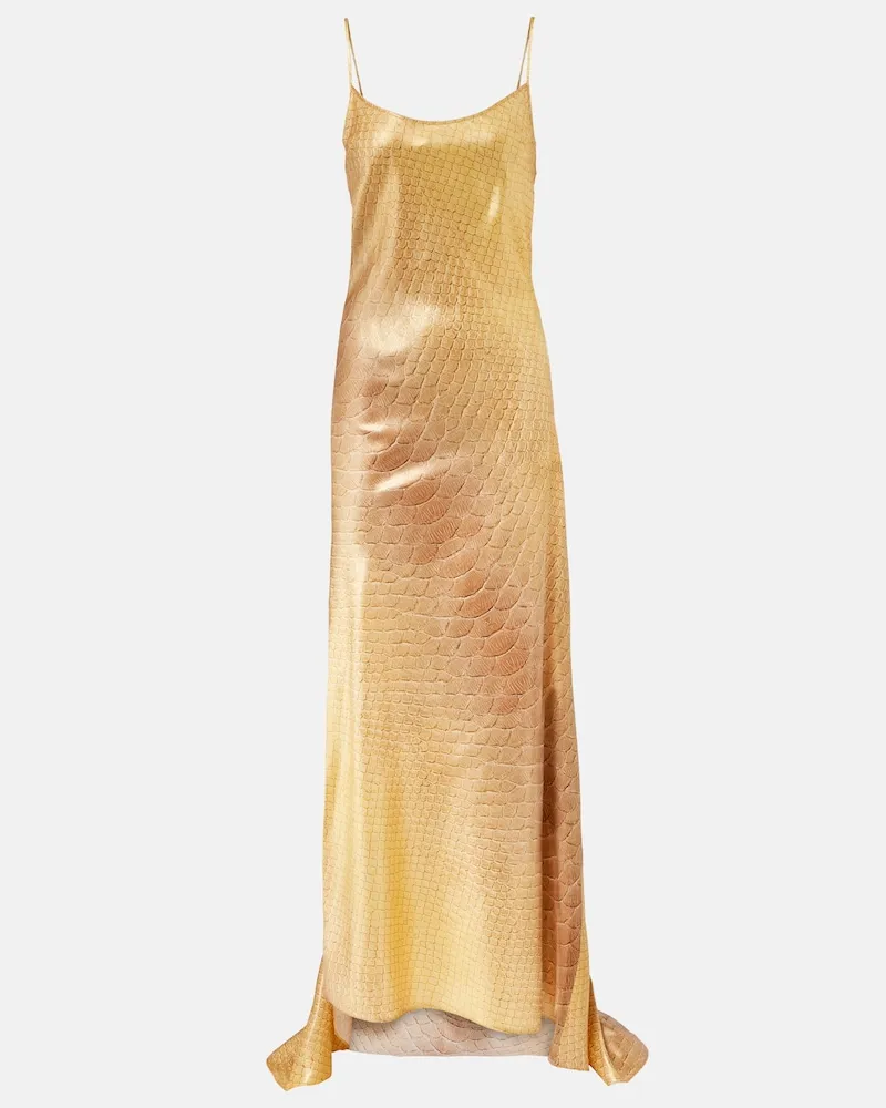 Roberto Cavalli Robe aus Seide Gold