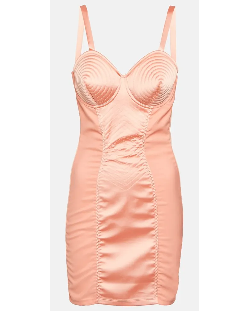 Jean Paul Gaultier Minikleid Conical aus Satin Pink