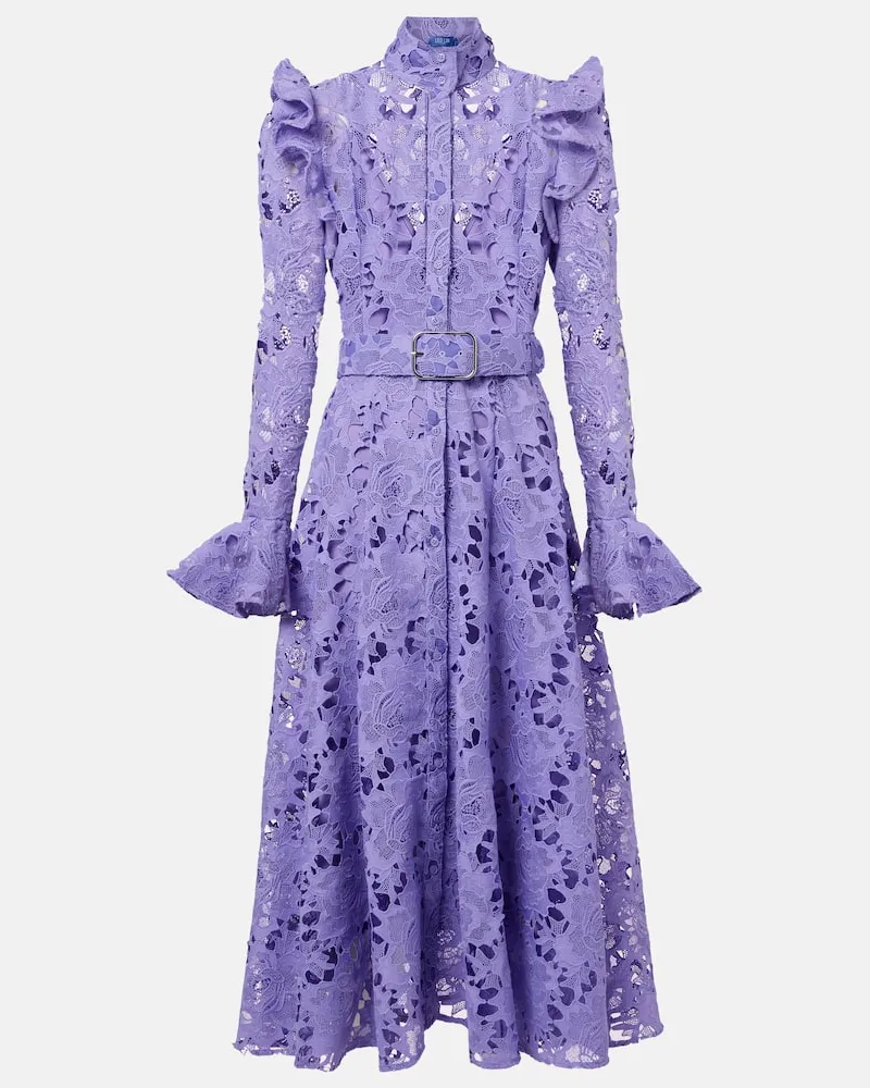 LEO LIN Midikleid Aliyah aus Spitze Lila
