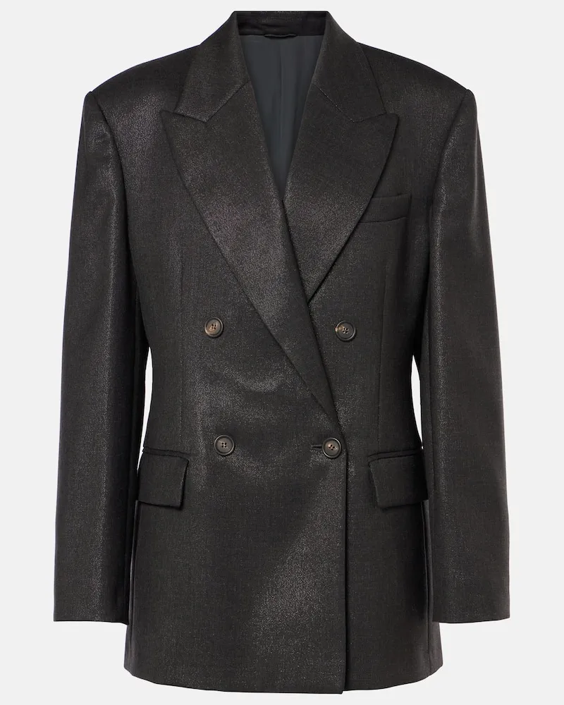 Brunello Cucinelli Blazer aus einem Wollgemisch Schwarz