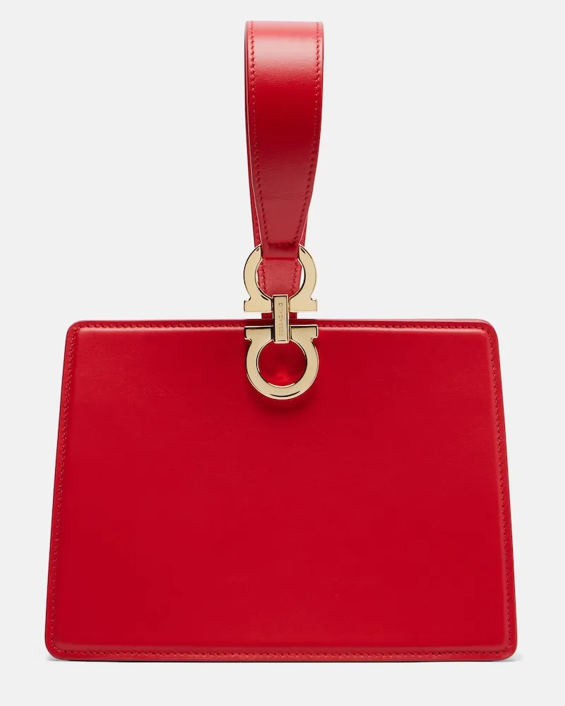 Ferragamo Henkeltasche Gancio Mini aus Leder Rot