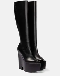 Versace Plateaustiefel Tempest aus Leder Schwarz