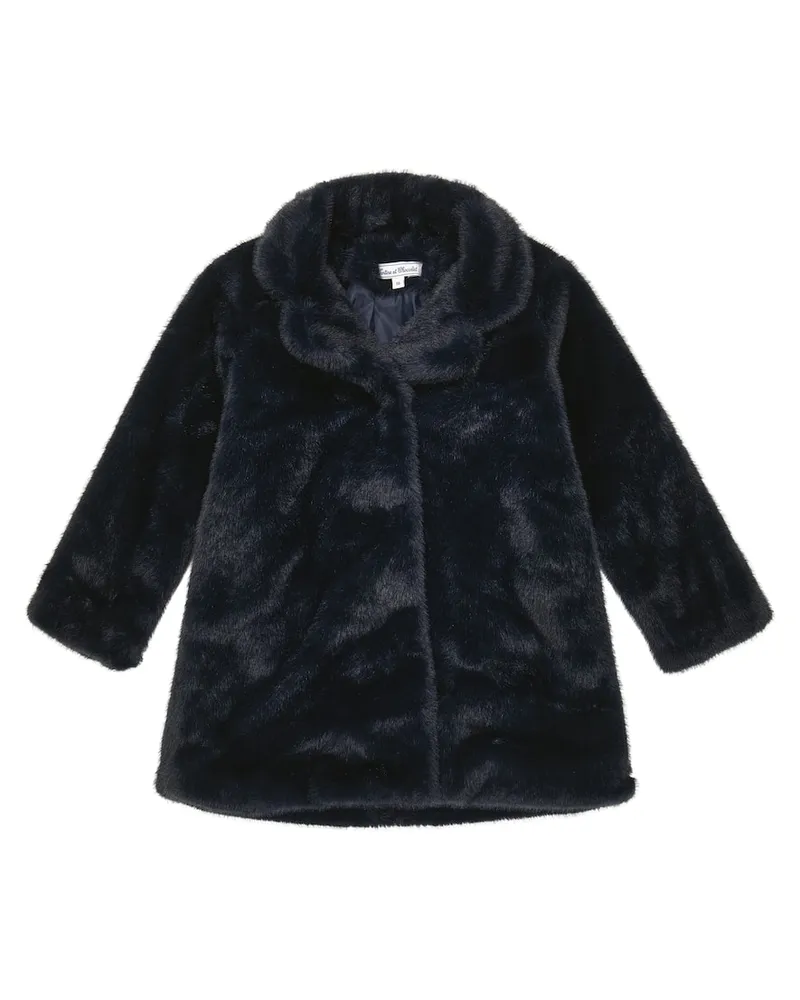 Tartine et Chocolat Mantel aus Faux Fur Blau
