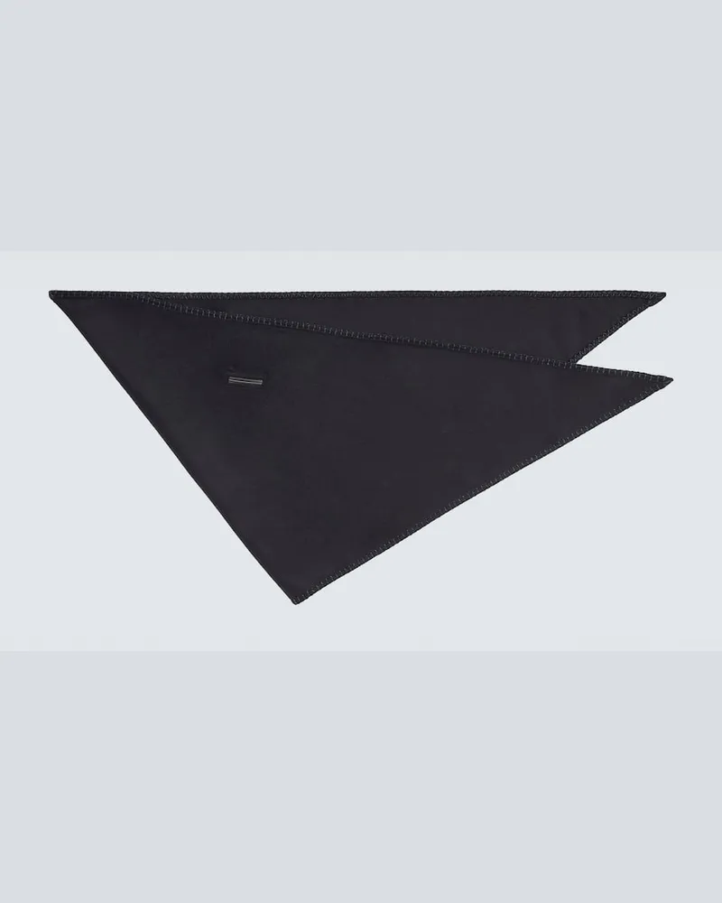 Loro Piana Schal Yuzawa aus Kaschmir mit Leder Blau