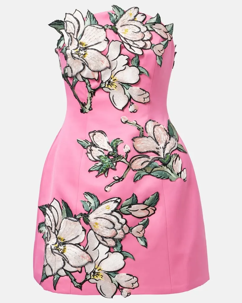LEO LIN Besticktes Minikleid Pink