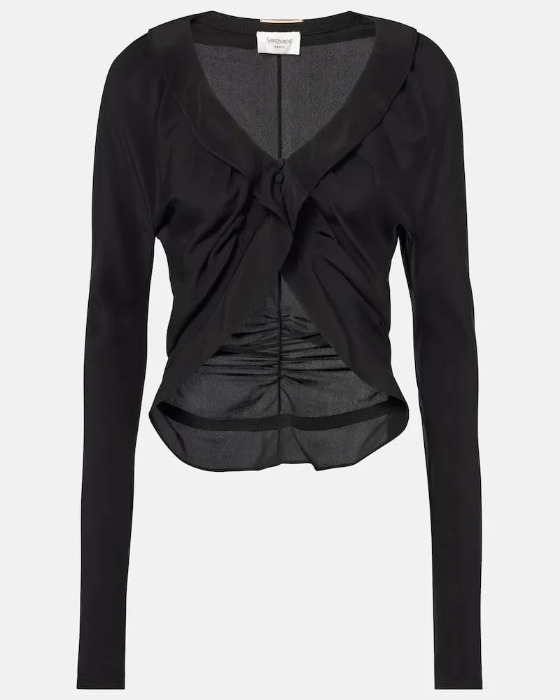 Saint Laurent Bluse aus Seide Schwarz