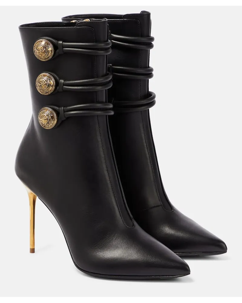 Balmain Ankle Boots Alma aus Leder Schwarz