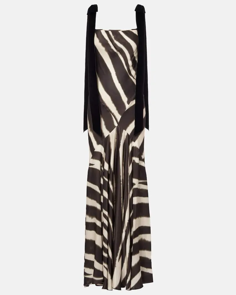 Nina Ricci Robe aus Satin Braun