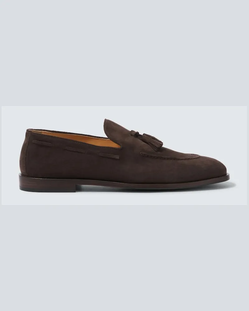 Brunello Cucinelli Loafers aus Veloursleder Braun