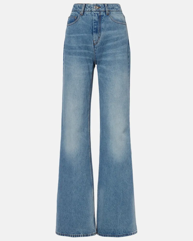 AMI Paris High-Rise Flared Jeans Blau