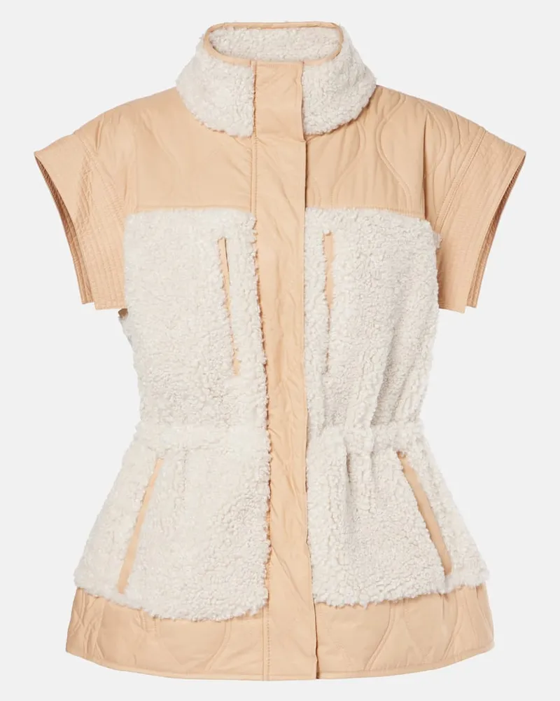 Ulla Johnson Steppweste Shiloh mit Faux Shearling Grün