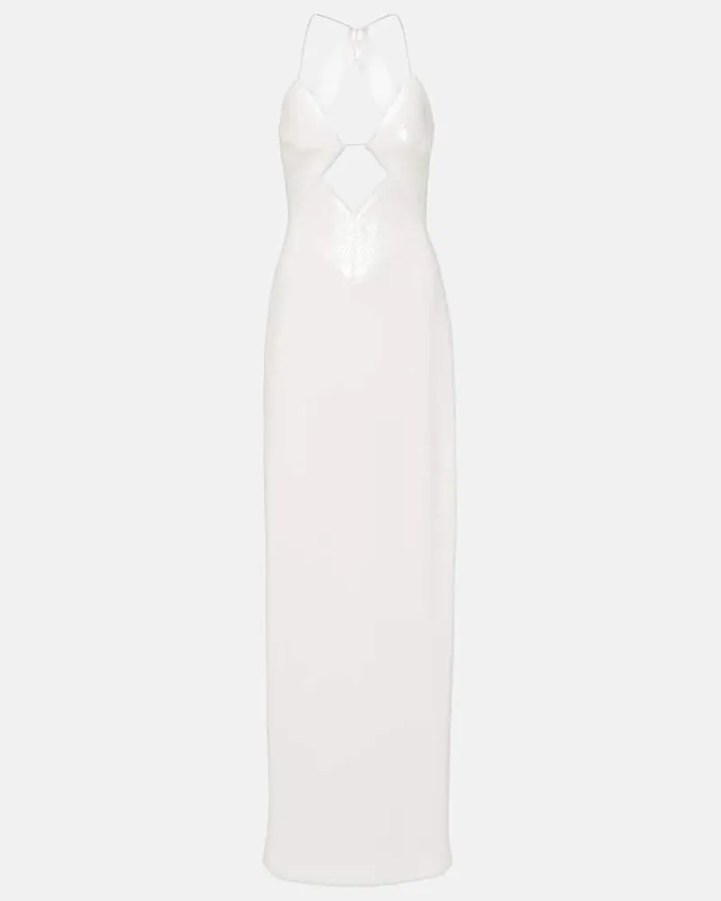 GALVAN Bridal Robe mit Pailletten Weiß
