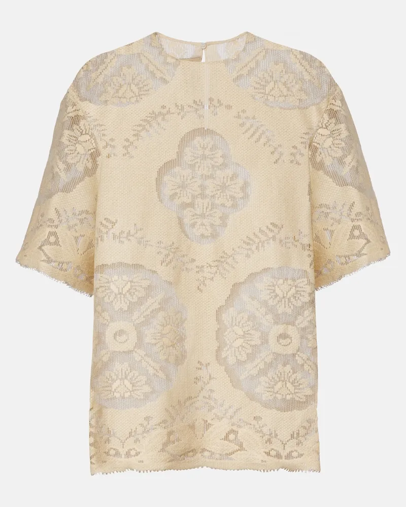 Valentino Garavani Top aus Strick Beige
