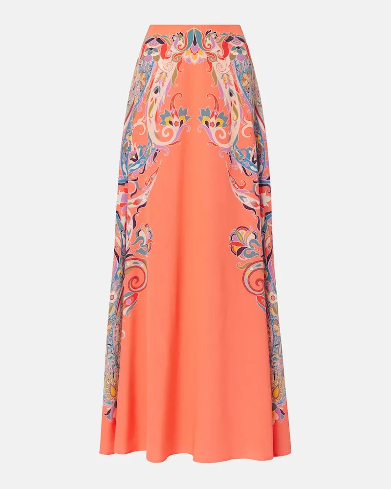Etro Maxirock aus Seide Pink