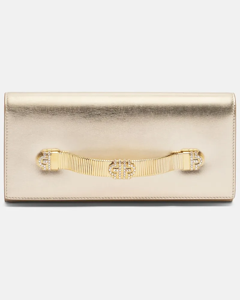 Bulgari Clutch Bvlgari Tubogas aus Metallic-Leder Gold